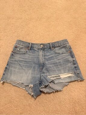 American Eagle Outfitters Light Blue Distressed Denim Shorts